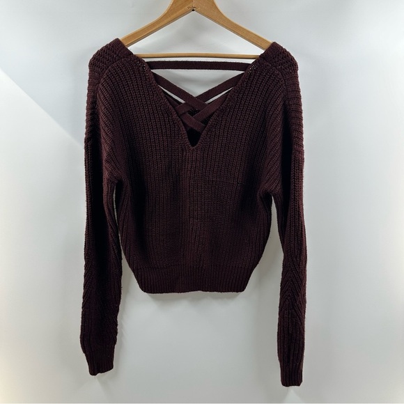 Aeropostale Maroon Crisscross-Back Sweater – Size XS - Picture 5 of 6